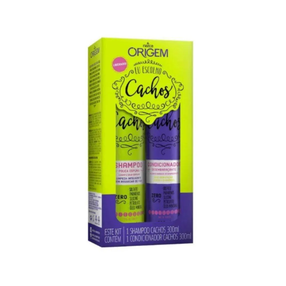 KIT SHAMPOO 300ML + CONDICIONADOR 300ML NAZCA ORIGEM EU ESCOLHO CACHOS