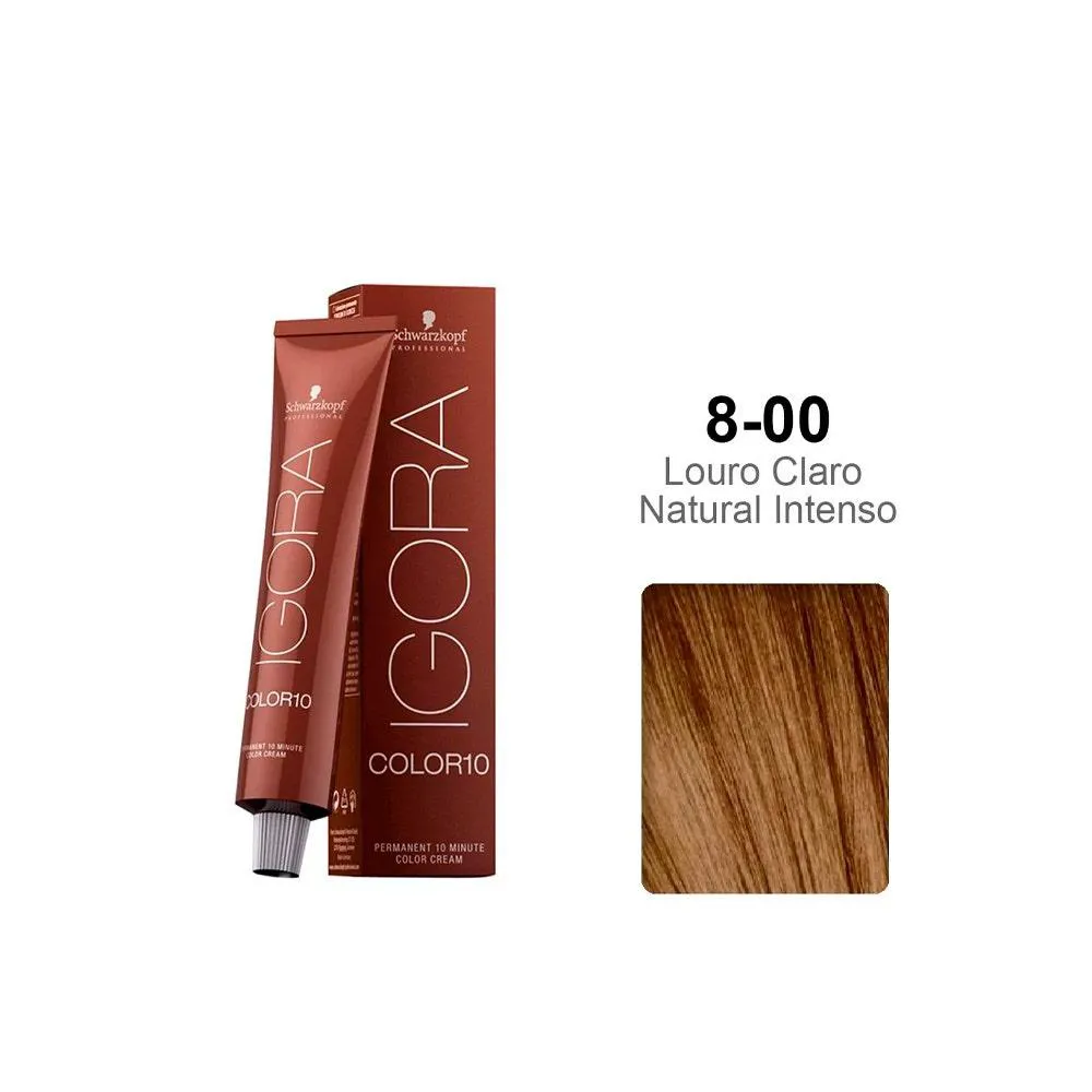 TINTURA SCHWARZKOPF IGORA COLOR 10 8.00 LOURO CLARO NATURAL INTENSO