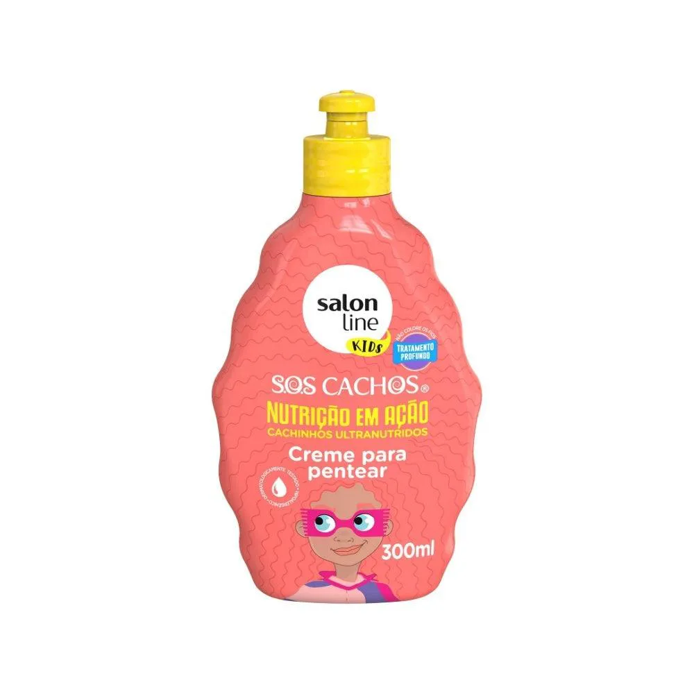 CREME PARA PENTEAR SALON LINE SOS KIDS NUTRIçãO EM AçãO 300ML