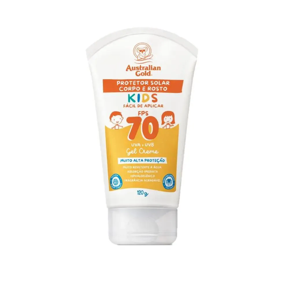 PROTETOR SOLAR KIDS AUSTRALIAN GOLD GEL CREME FPS70 120GR