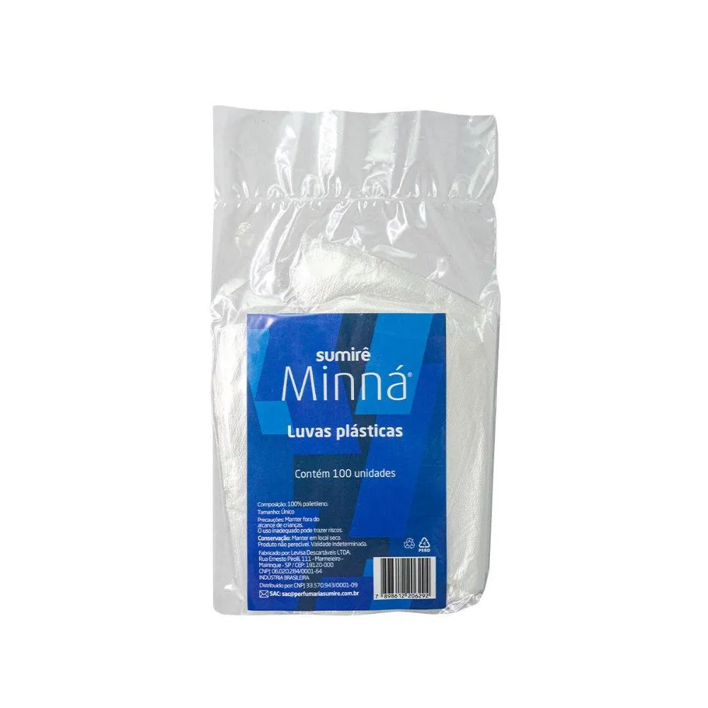 LUVA MINNá PLáSTICA 100UN