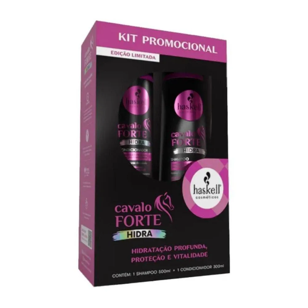 KIT SHAMPOO 500ML + CONDICIONADOR 300ML HASKELL HIDRA CAVALO FORTE