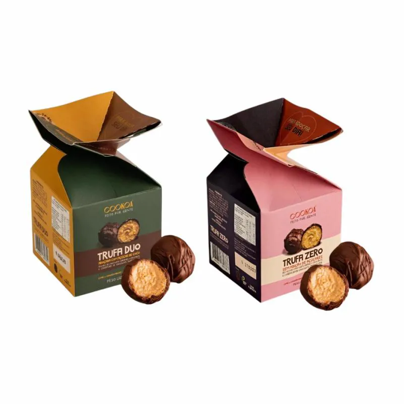 KIT 2 TRUFAS COOKOA: GANHACHE BRANCO E GANACHE CARAMELO