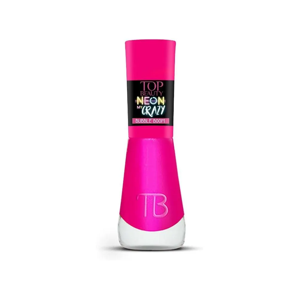 ESMALTE TOP BEAUTY CINTILANTE PREMIUM NEON MY CRAZY BUBBLE BOOM