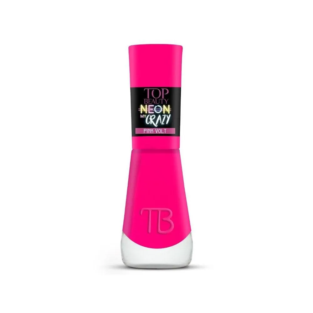 ESMALTE TOP BEAUTY CREMOSO PREMIUM NEON CRAZY PINK VOLT