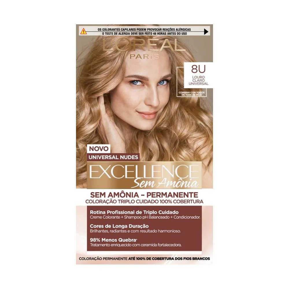 COLORAçãO IMéDIA SEM AMôNIA EXCELLENCE UNIVERSAL NUDES SHADE 8