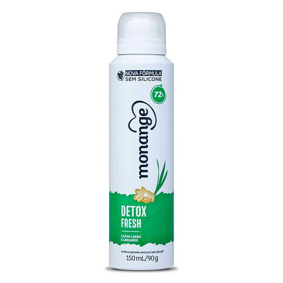 Desodorante Antitranspirante Aerosol Monange Detox Fresh Feminino 48h 150ml