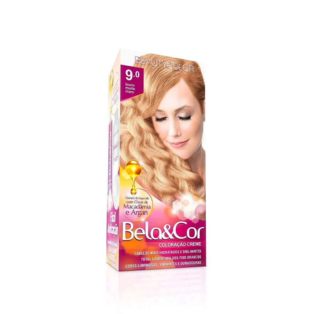 TINTURA BELA COR MINI KIT 9.0 LOURO MUITO CLARO
