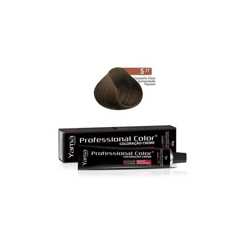 TINTURA YAMA NANO INFUSION 5.17 CASTANHO CLARO ACINZENTADO MARROM