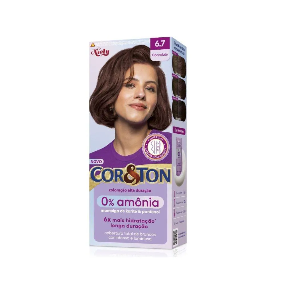 Tintura Cor & Ton Niely 0% Amônia 6.7 Chocolate