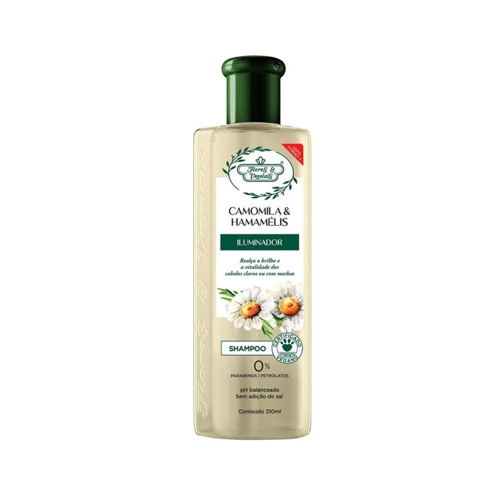 SHAMPOO FLORES E VEGETAIS CAMOMILA E HAMAMELIS 300ML