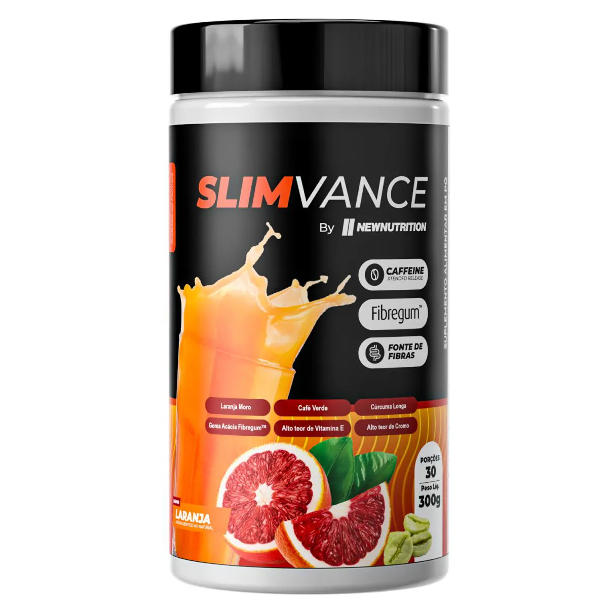 SLIMVANCE FIBRAS COM CAFEINA 300G LARANJA