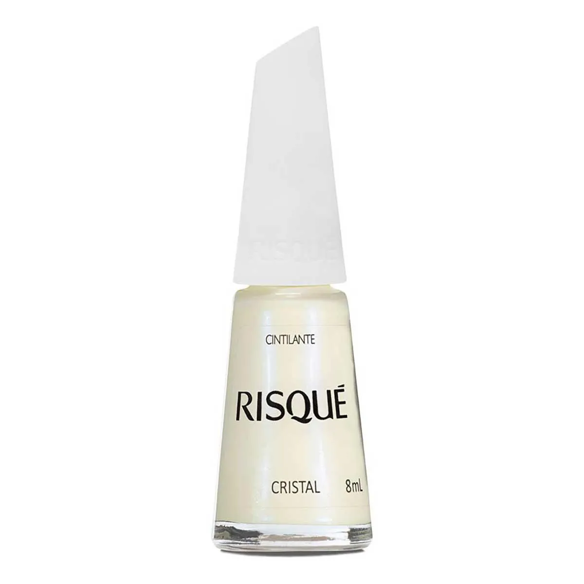 Esmalte Cintilante Brancos Risqué Cristal Hipoalergênico com 8ml