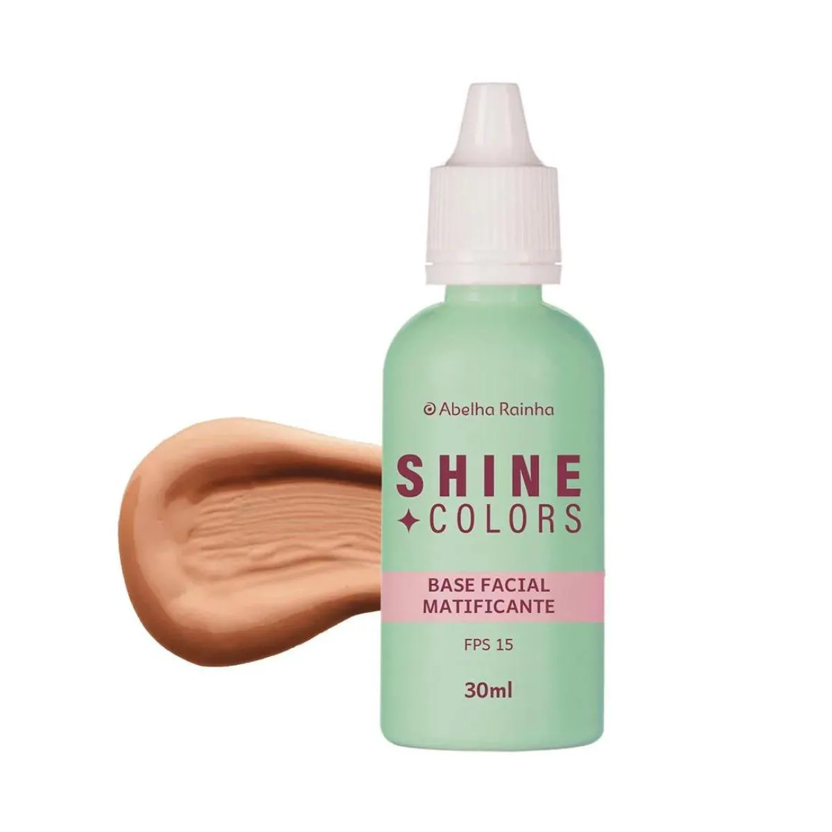BASE LíQUIDA MATIFICANTE FPS 15 CARAMELO SHINE COLORS ABELHA RAINHA 30ML