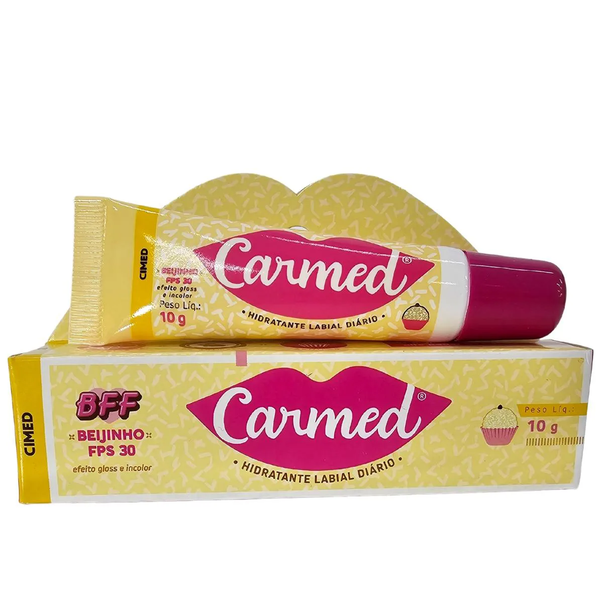 HIDRATANTE LABIAL INCOLOR EFEITO GLOSS BEIJINHO FPS 30 BFF CARMED CIMED 10G