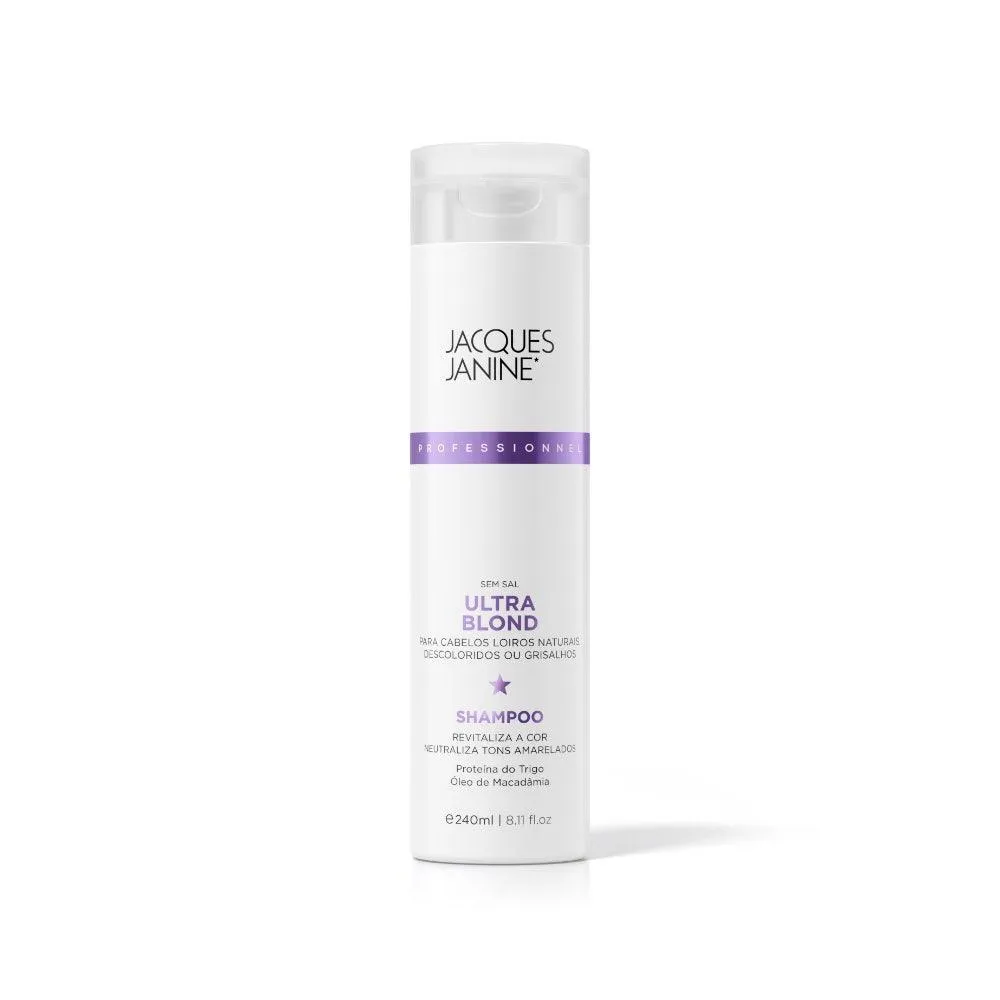SHAMPOO JACQUES JANINE PROFESSIONNEL MATIZADOR ULTRA BLOND CABELOS LOIROS E GRISALHOS 240ML