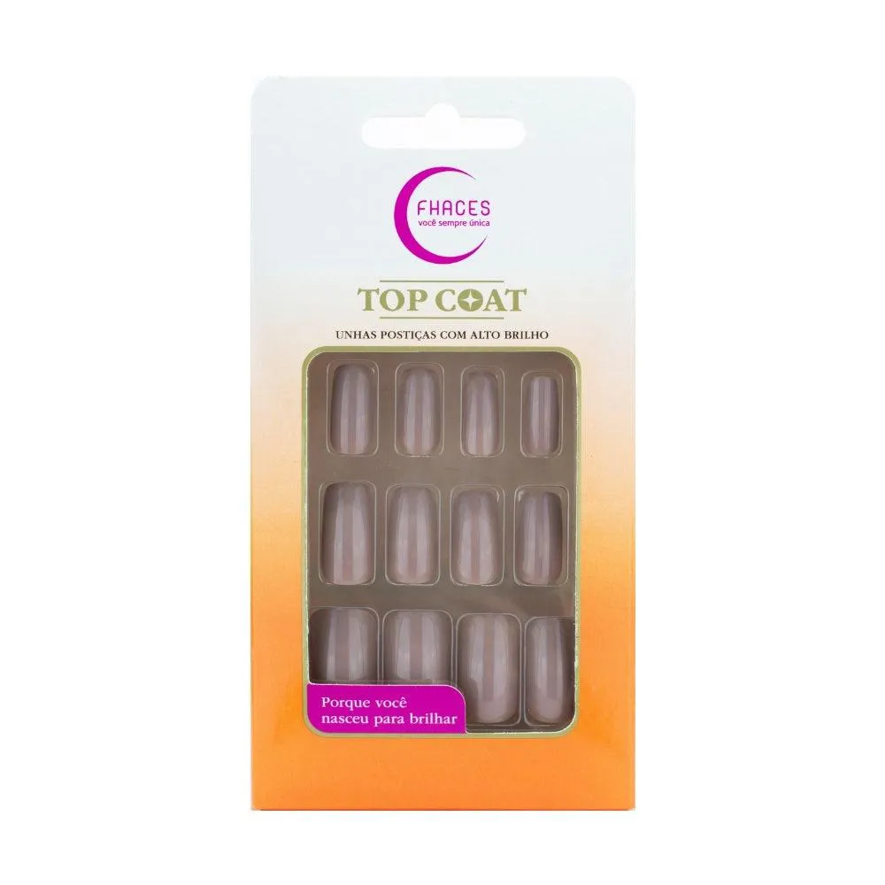 UNHA POSTIçA FHACES TOP COAT NUDE U4056