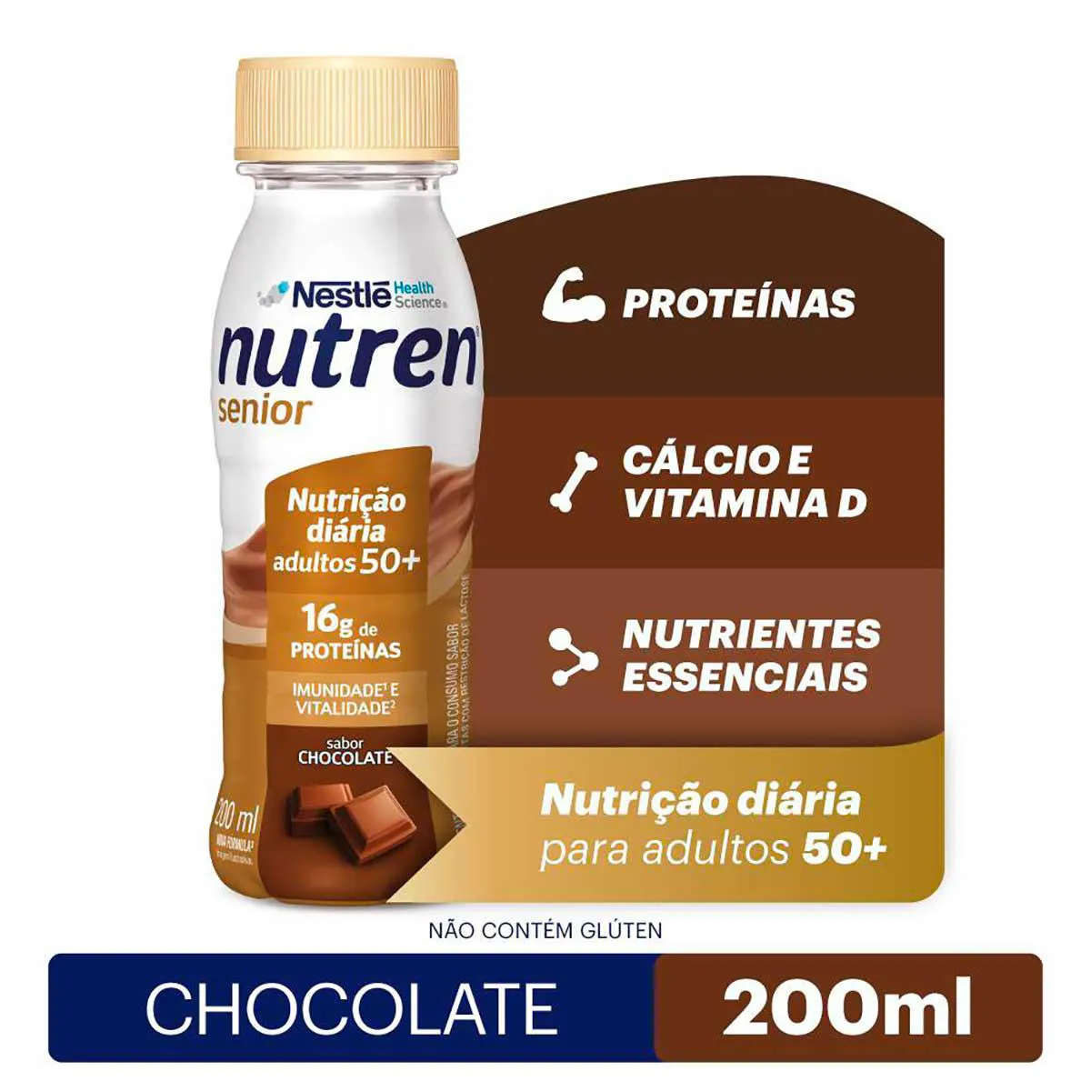 Complemento Alimentar Nestlé Nutren Senior 50+ Sabor Chocolate 200ml