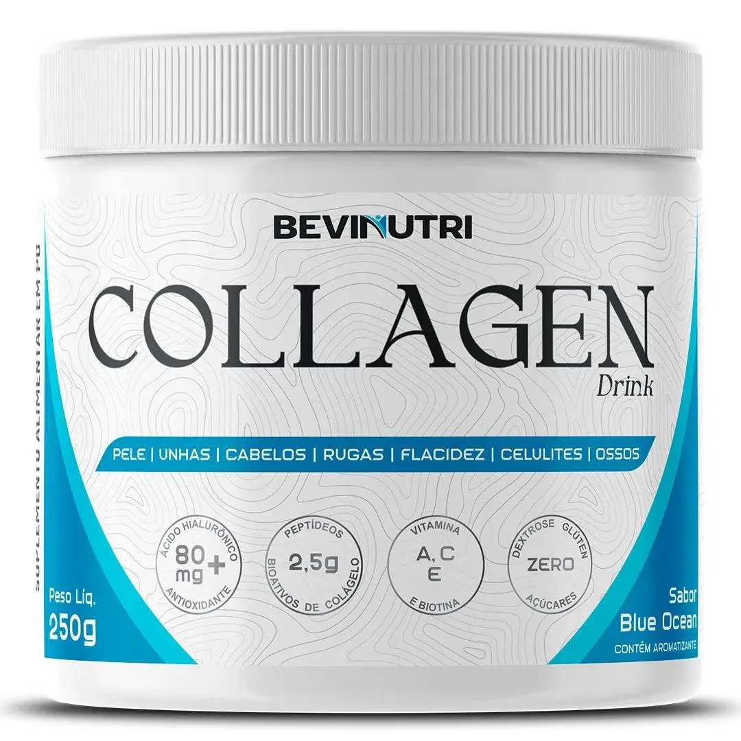COLáGENO HIDROLISADO EM Pó COLLAGEN DRINK 250G BLUE OCEAN