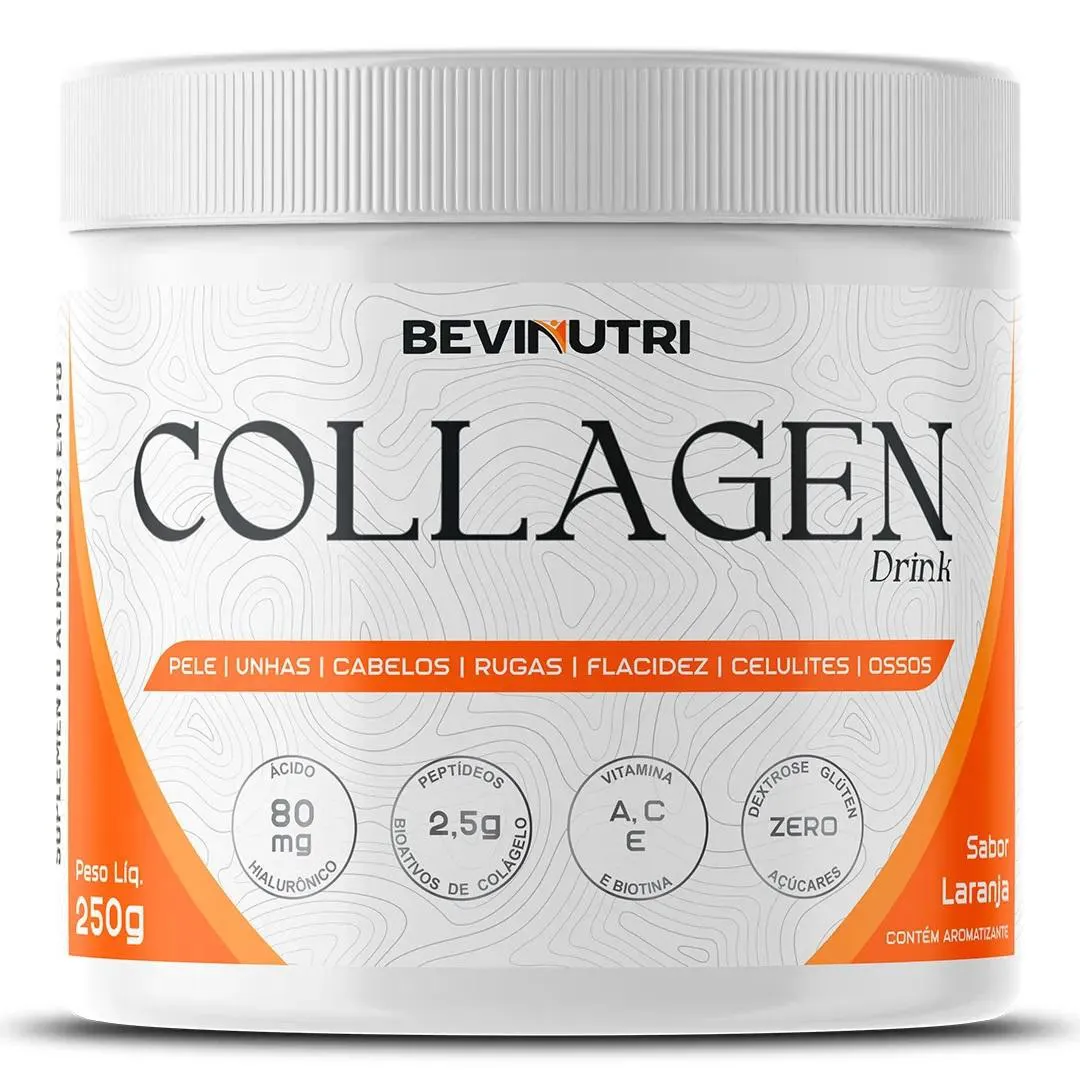 COLáGENO HIDROLISADO EM Pó COLLAGEN DRINK 250G SABOR LARANJA