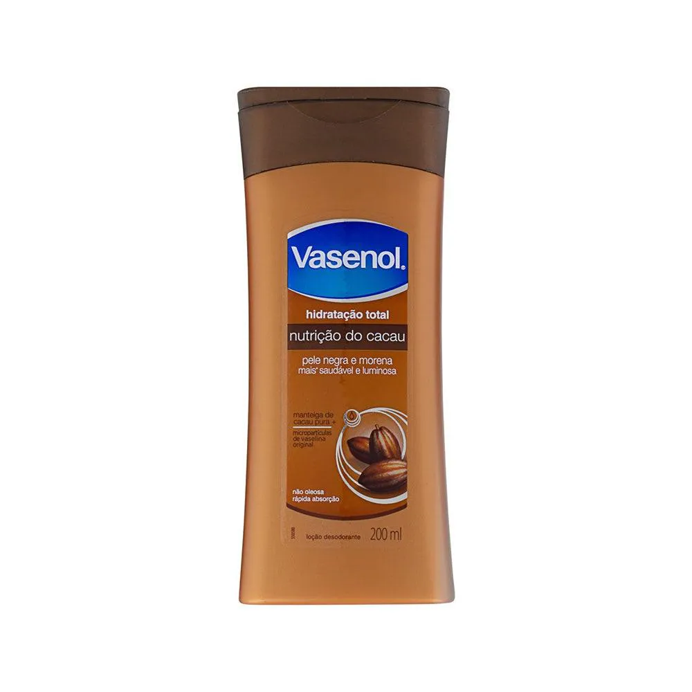 LOçãO HIDRATANTE VASENOL NUTRIçãO DO CACAU 200ML
