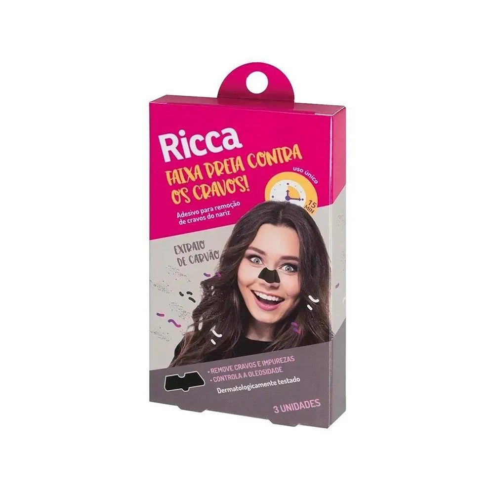 ADESIVO RICCA PRETO REMOVEDORA CRAVOS NARIZ
