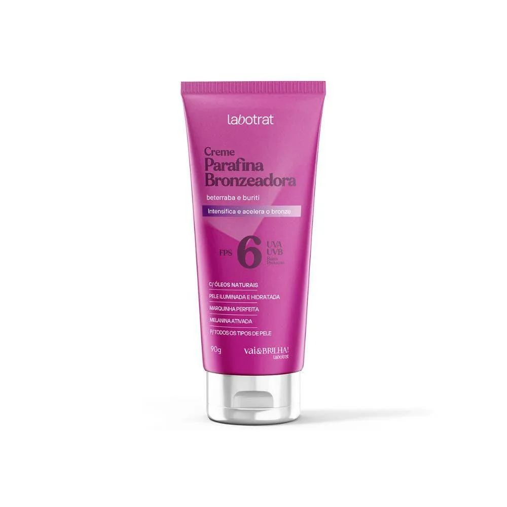 CREME PARAFINA BRONZEADOR LABOTRAT BETERRABA E BURITI VAI E BRILHA FPS6 90GR