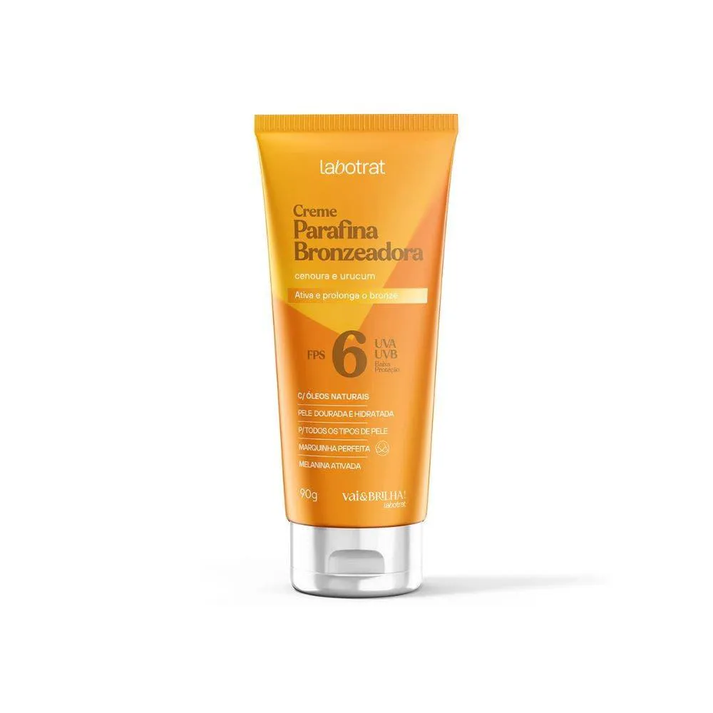 CREME PARAFINA BRONZEADORA LABOTRAT CENOURA E URUCUM VAI E BRILHA FPS6 90GR