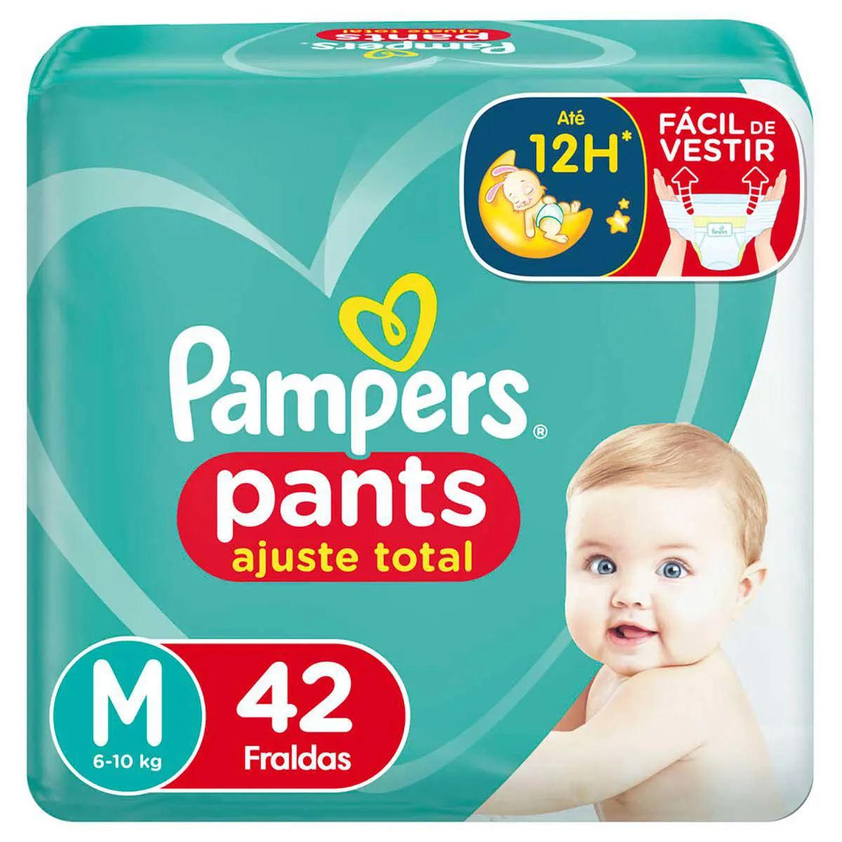 Fralda Pampers Pants Ajuste Total M - 42 Unidades