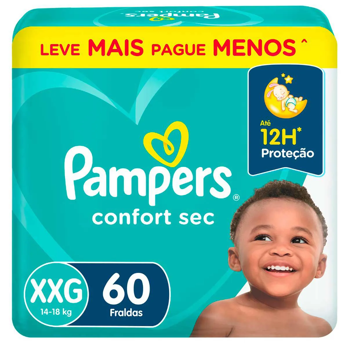 Fralda Pampers Confort Sec XXG - 60 Unidades