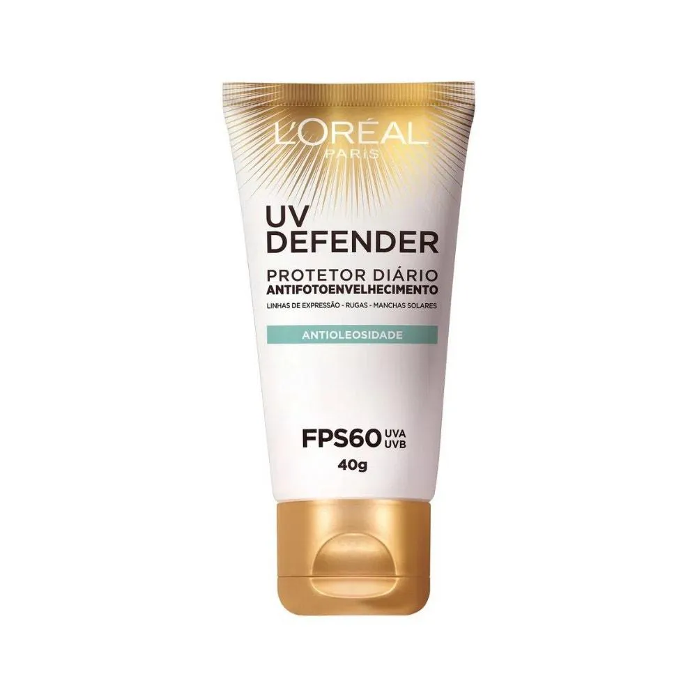 PROTETOR SOLAR FACIAL ANTIOLEOSIDADE L´ORéAL PARIS FPS60 DEFENDER 40G