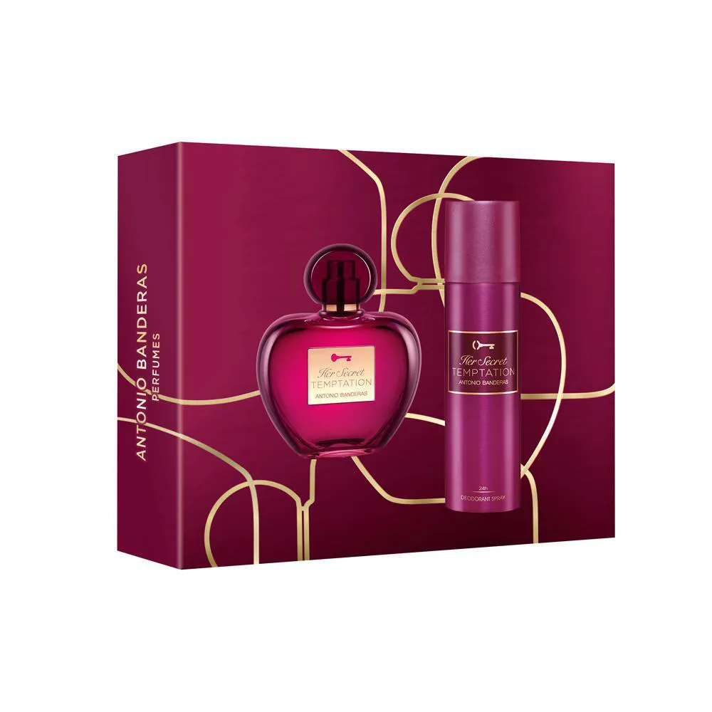 KIT BANDERAS HER SECRET TEMPTATION EDT PERFUME FEMININO 80ML E DESODORANTE 150ML