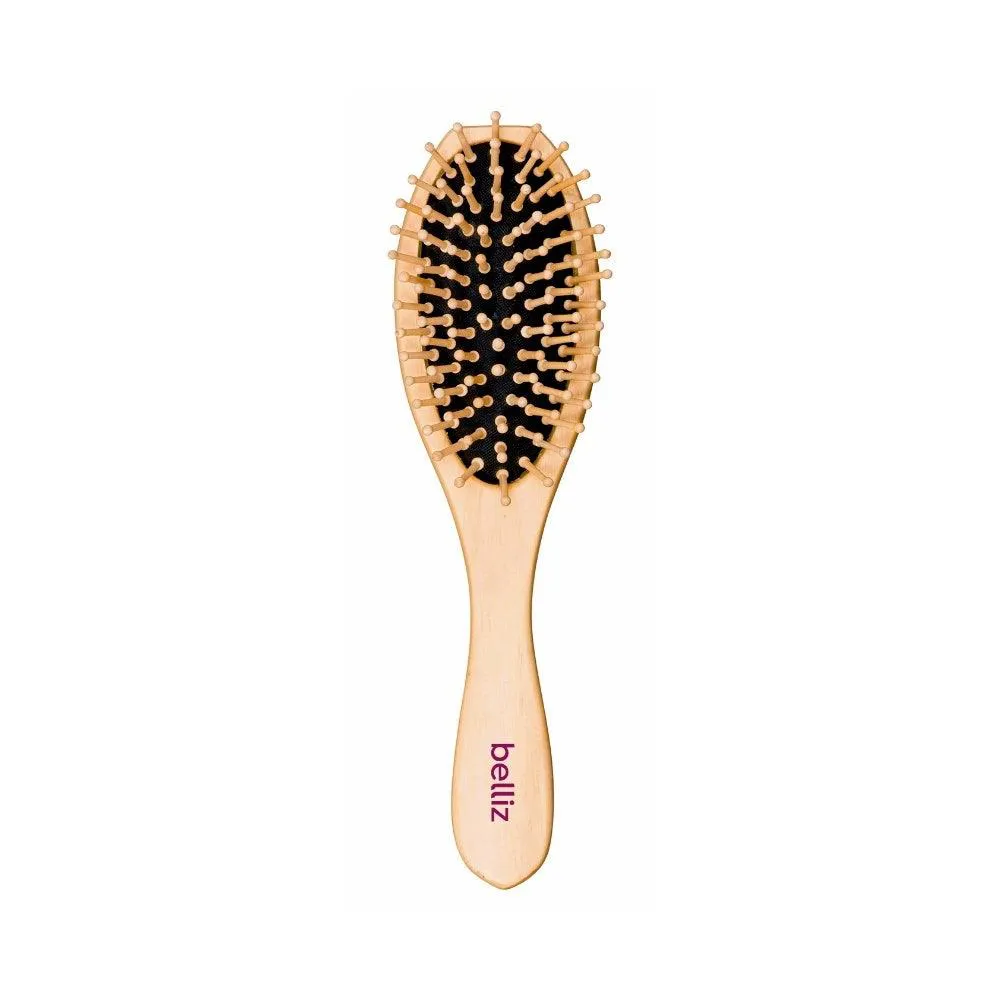 ESCOVA DE CABELO BELLIZ WOOD OVAL CERDAS DE MADEIRA