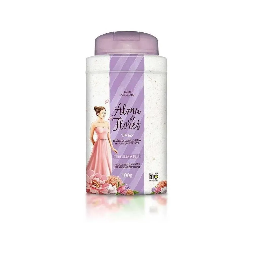 TALCO CORPORAL ALMA DE FLORES BAUNILHA 100G
