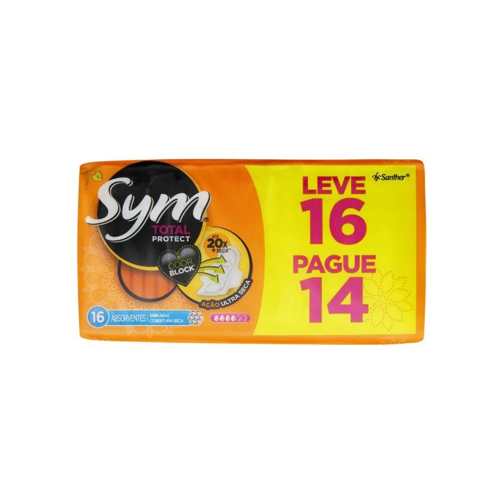 ABSORVENTE SYM C/ABAS SECA C/16