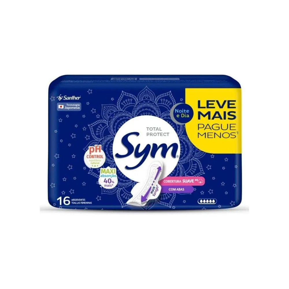 ABSORVENTE SYM C/ABAS NOITE DIA SUAVE C/16