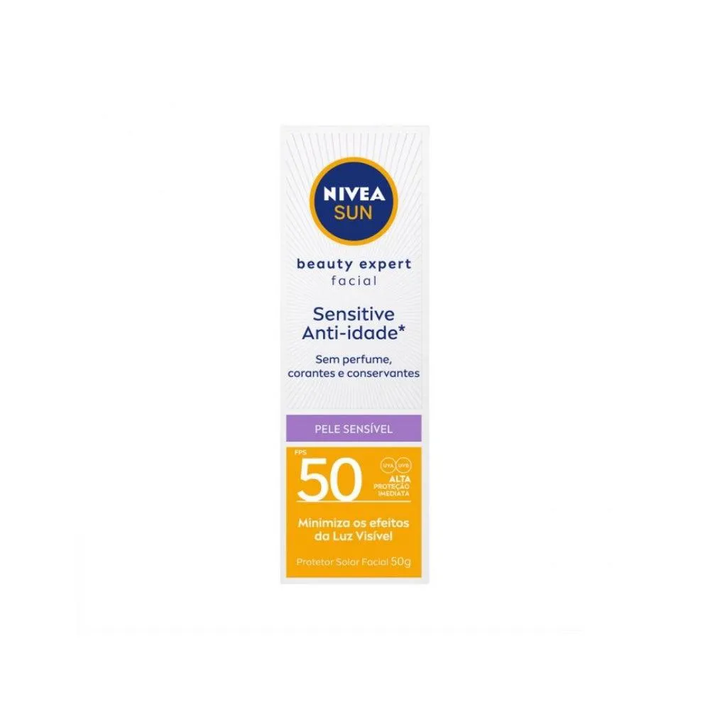 PROTETOR SOLAR FACIAL NIVEA SUN FPS50 SENSITIVE ANTI IDADE 50GR