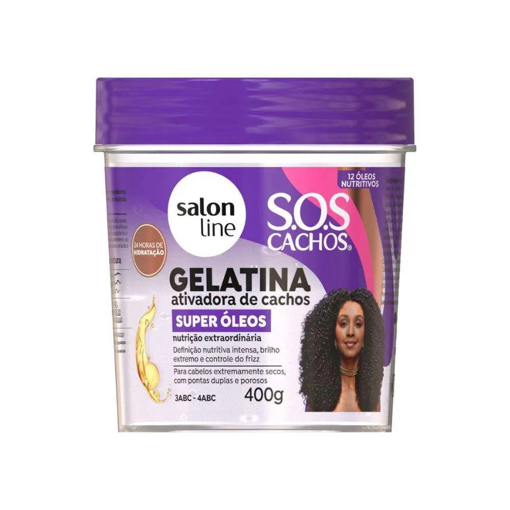 GELATINA CAPILAR SALON LINE SOS SUPER ÓLEOS 400GR