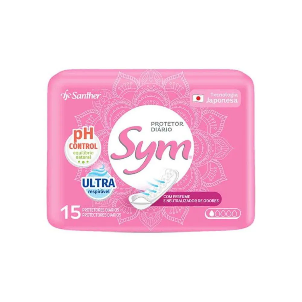 ABSORVENTE SYM PROTETOR DIáRIO SEM ABA C/ PERFUME C/15