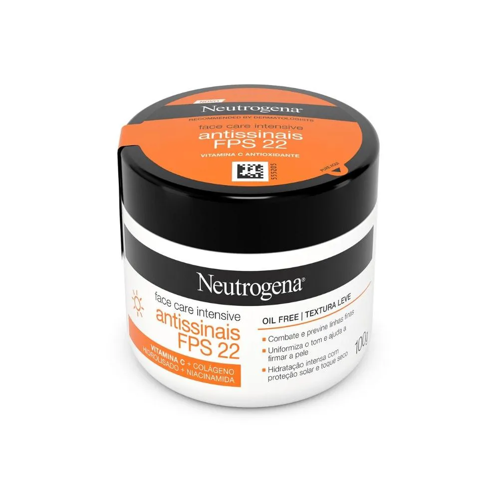 CREME HIDRATANTE FACIAL NEUTROGENA FACE CARE ANTISSINAIS FPS22 100GR