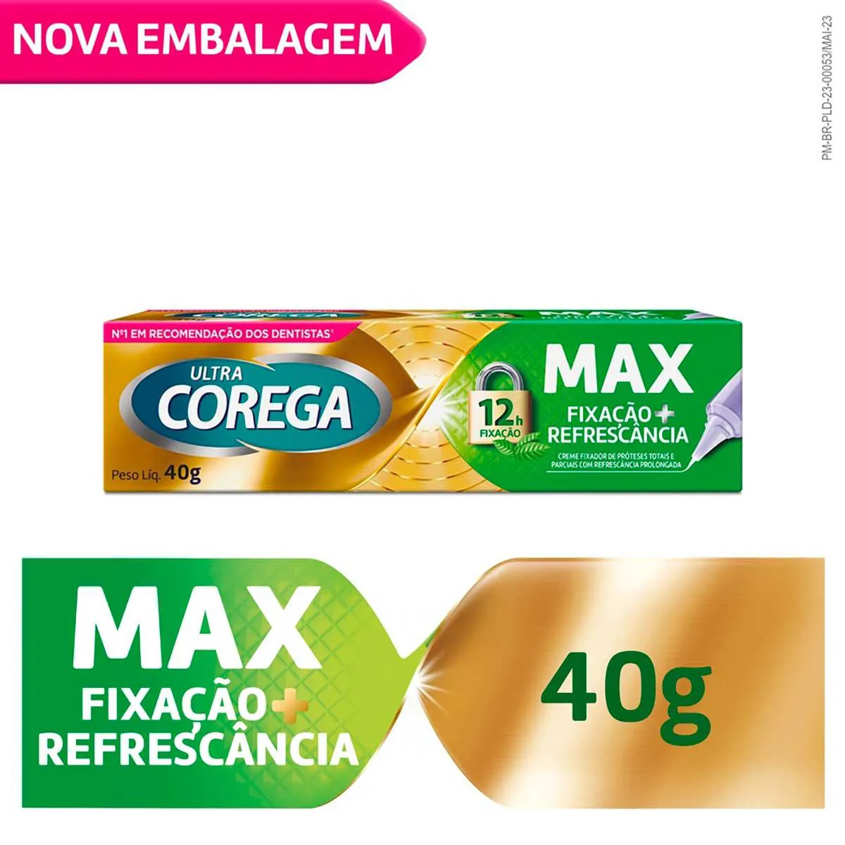 Creme Fixador de Dentadura Ultra Corega Max Fixação e Refrescância Menta 40g