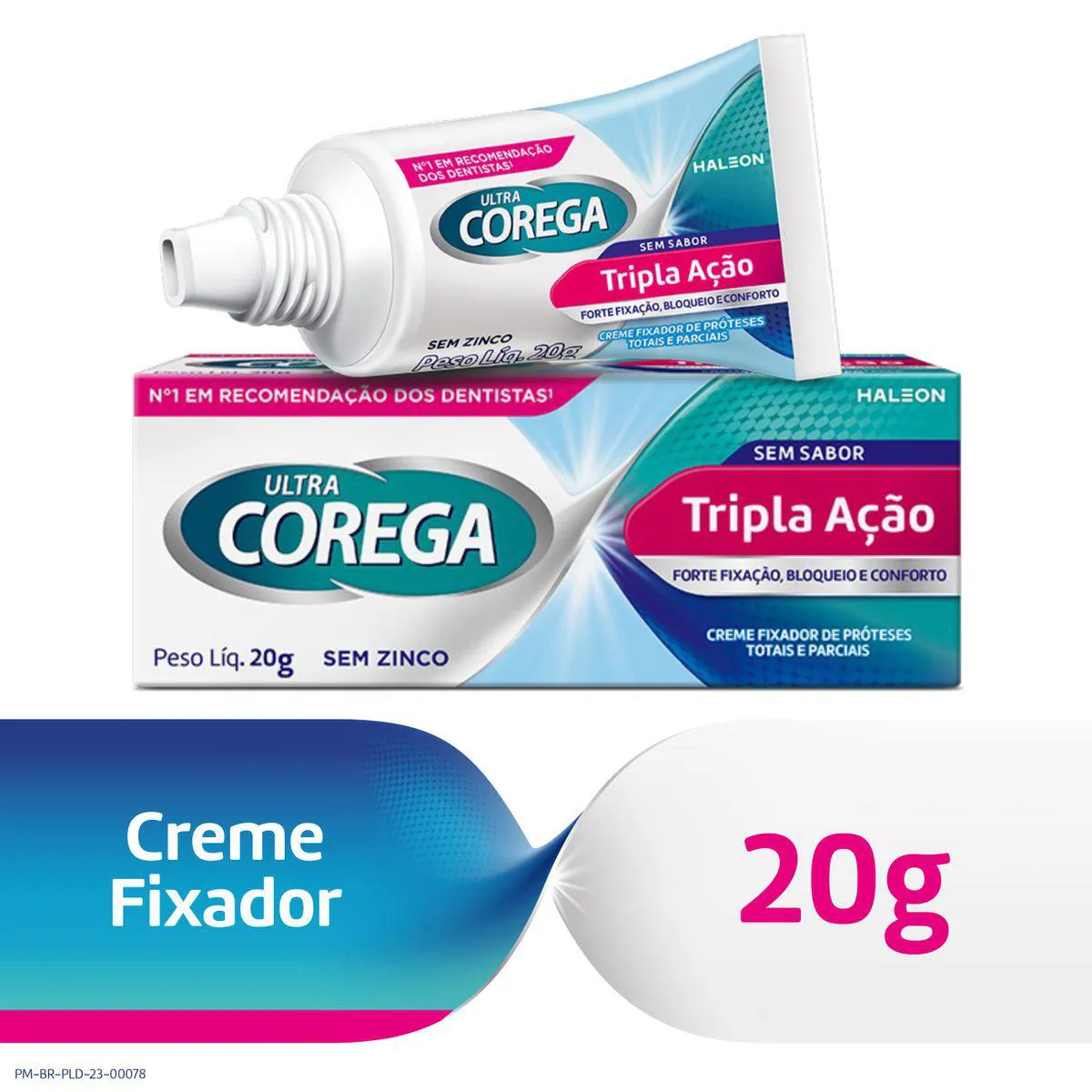 Creme Fixador de Dentadura Ultra Corega Tripla Ação Sem Sabor com 20g