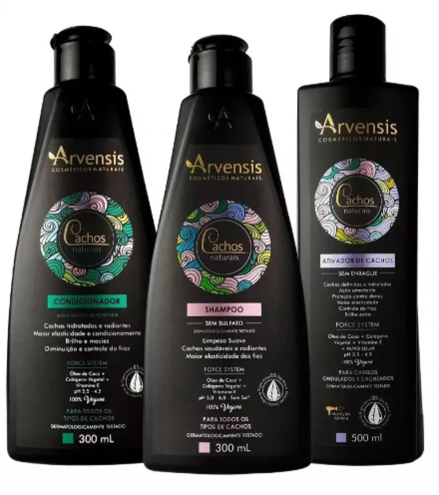 KIT ARVENSIS CACHOS SHAMPOO + CONDICIONADOR + ATIVADOR ONDULADOS