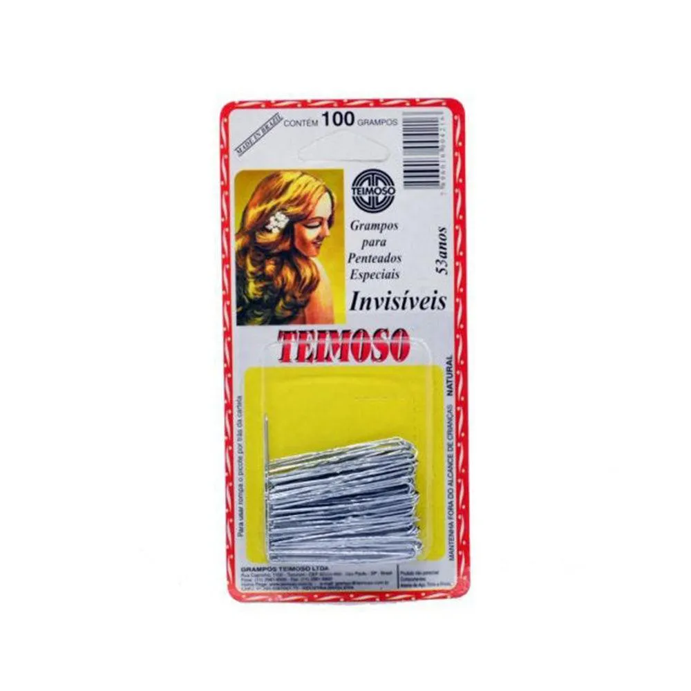 GRAMPOS DE CABELO TEIMOSO INVISíVEL NATURAL C/100UN