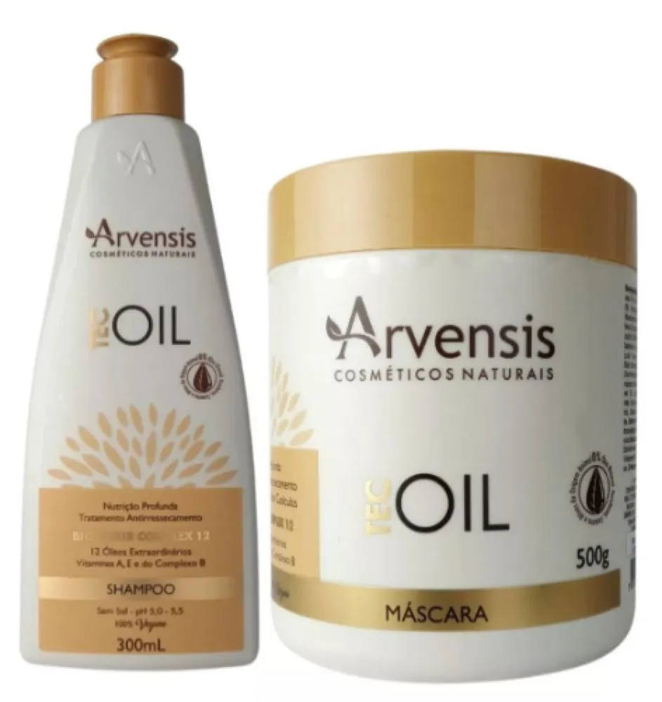KIT ARVENSIS TEC OIL SHAMPOO NUTRIçãO 300ML + MASCARA 500G