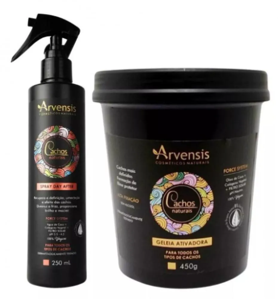 KIT ARVENSIS CACHOS SPRAY DAY AFTER + GELEIA ALTA FIXAçãO