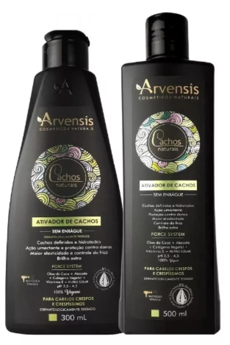 KIT ARVENSIS CACHOS CRESPOS E CRESPíSSIMOS 2 ATIVADORES