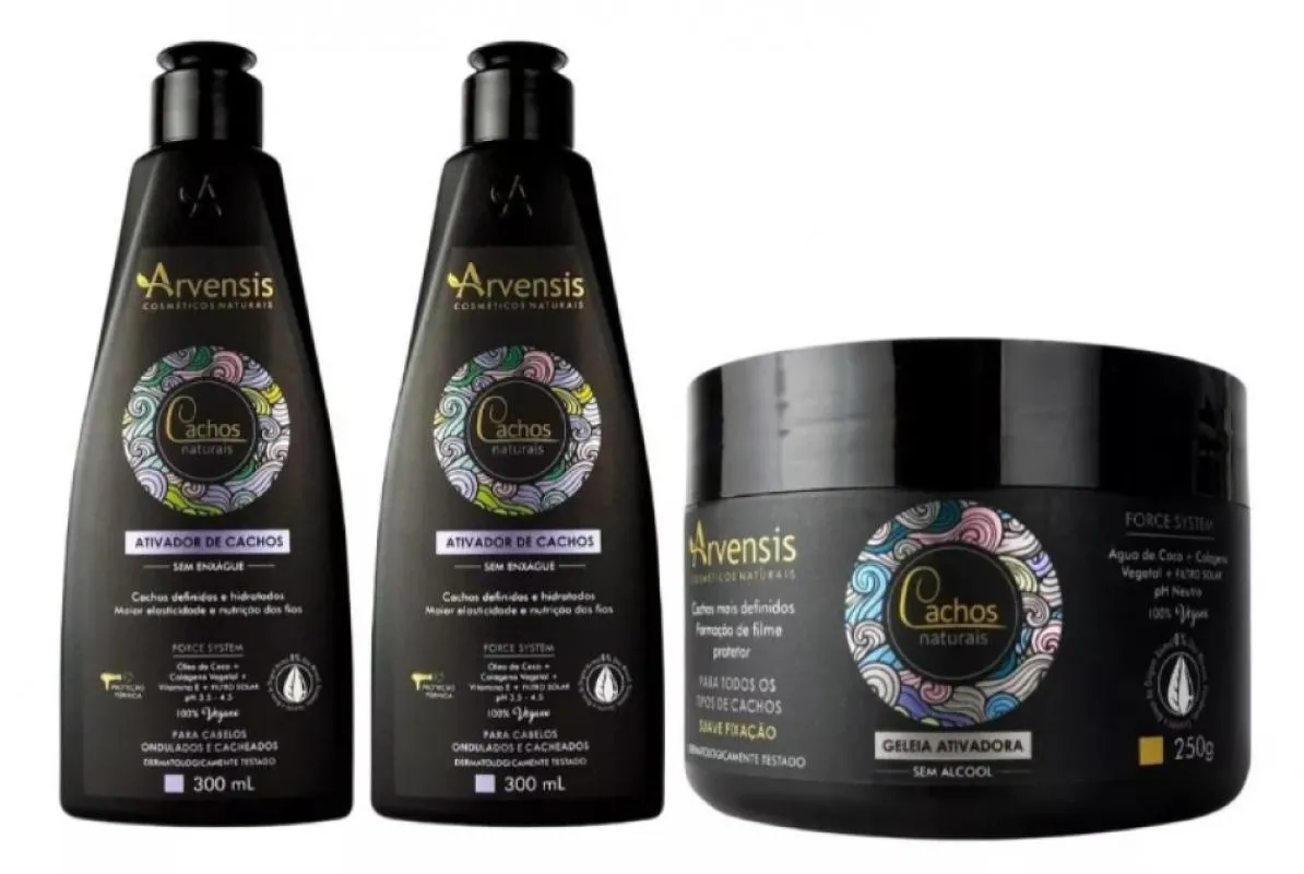 KIT ARVENSIS CACHOS 2 ATIVADOR ONDULADO + GELEIA SUAVE 250G
