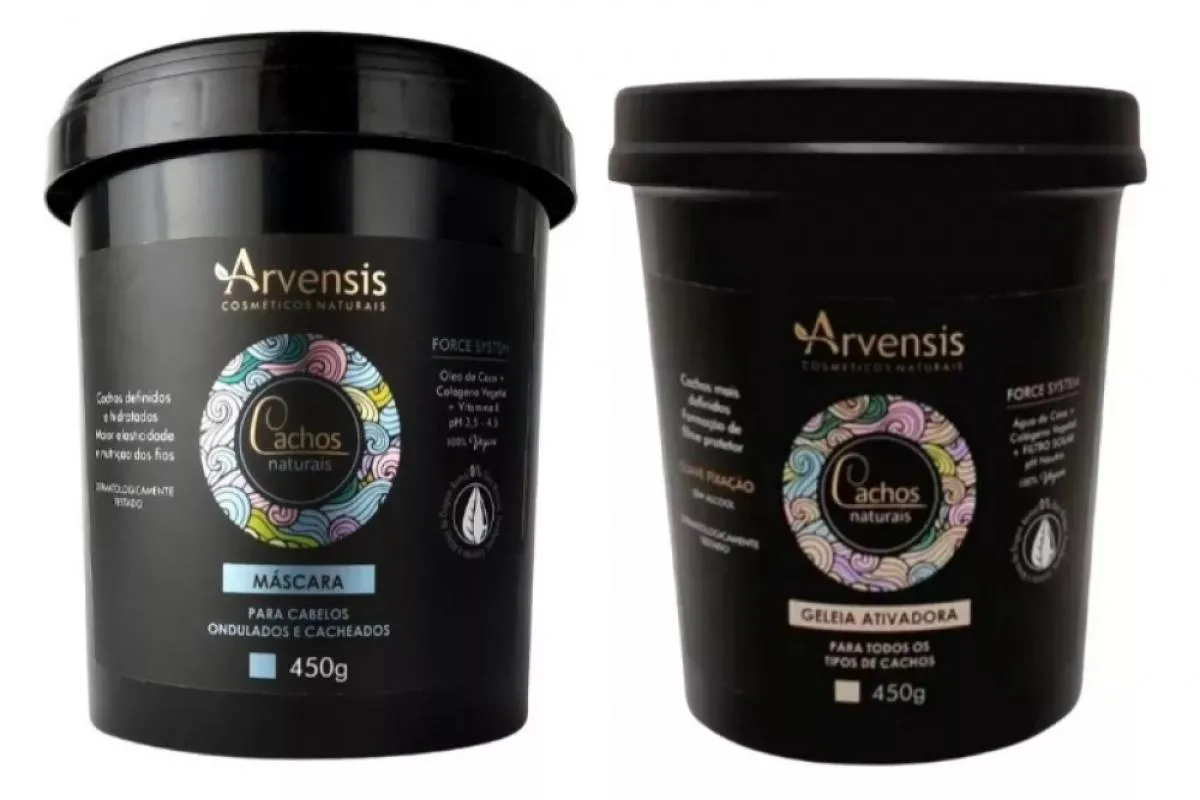 KIT ARVENSIS CACHOS NATURAIS MáSCARA ONDULADOS GELEIA SUAVE