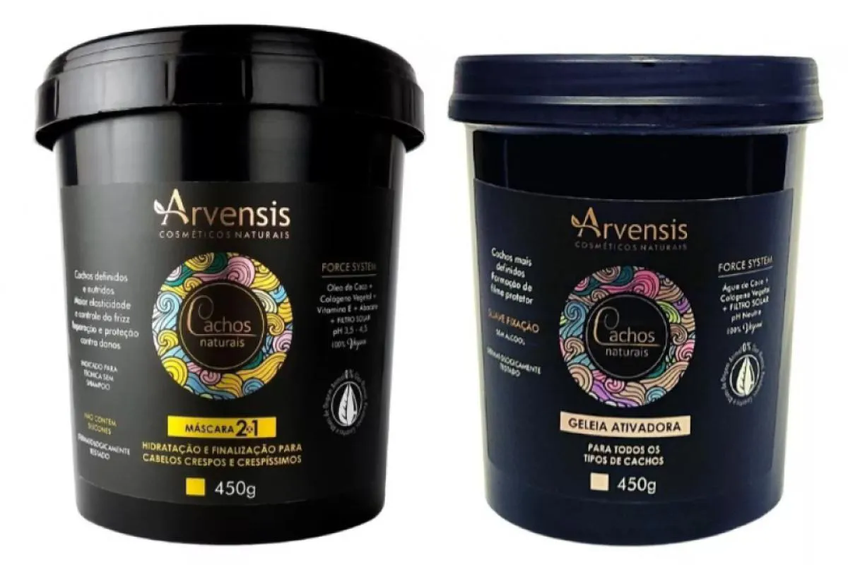 KIT ARVENSIS MáSCARA 2X1 450G +1 GELEIA SUAVE FIXAçãO 450G
